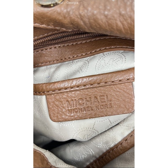 Vintage Michael Kors Brown Pebbled Leather‎ Hobo Shoulder Bag Purse Chain Handle - Picture 11 of 11